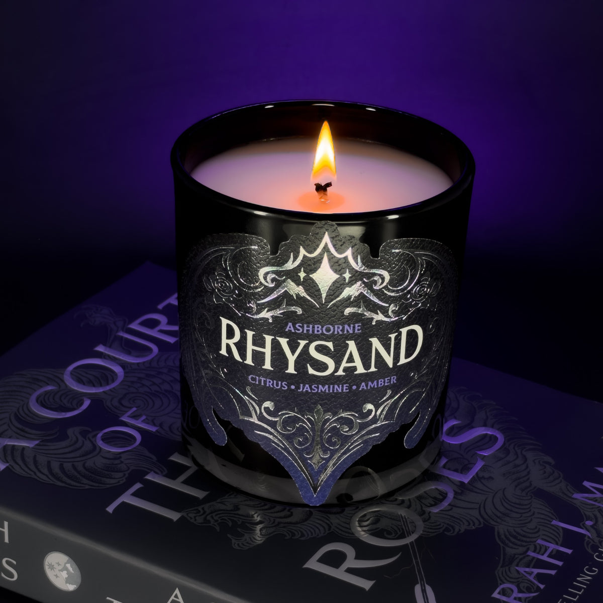 Rhysand candle burning on A Court of Thorns and Roses